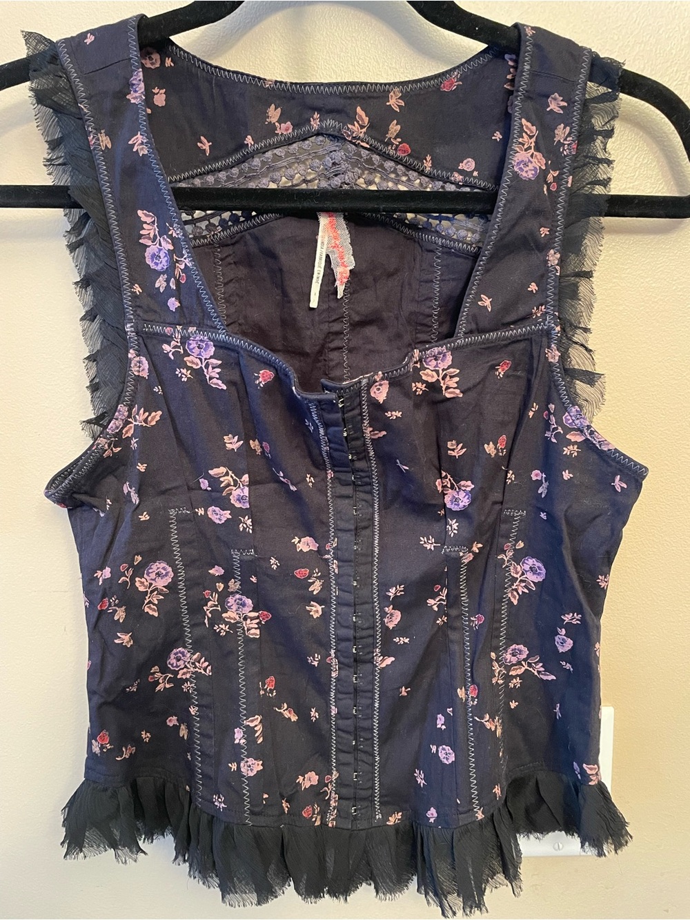Free People black floral corset